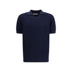 Blue Cotton Polo Shirt