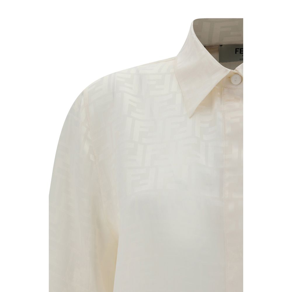 White Silk Pattern Shirt