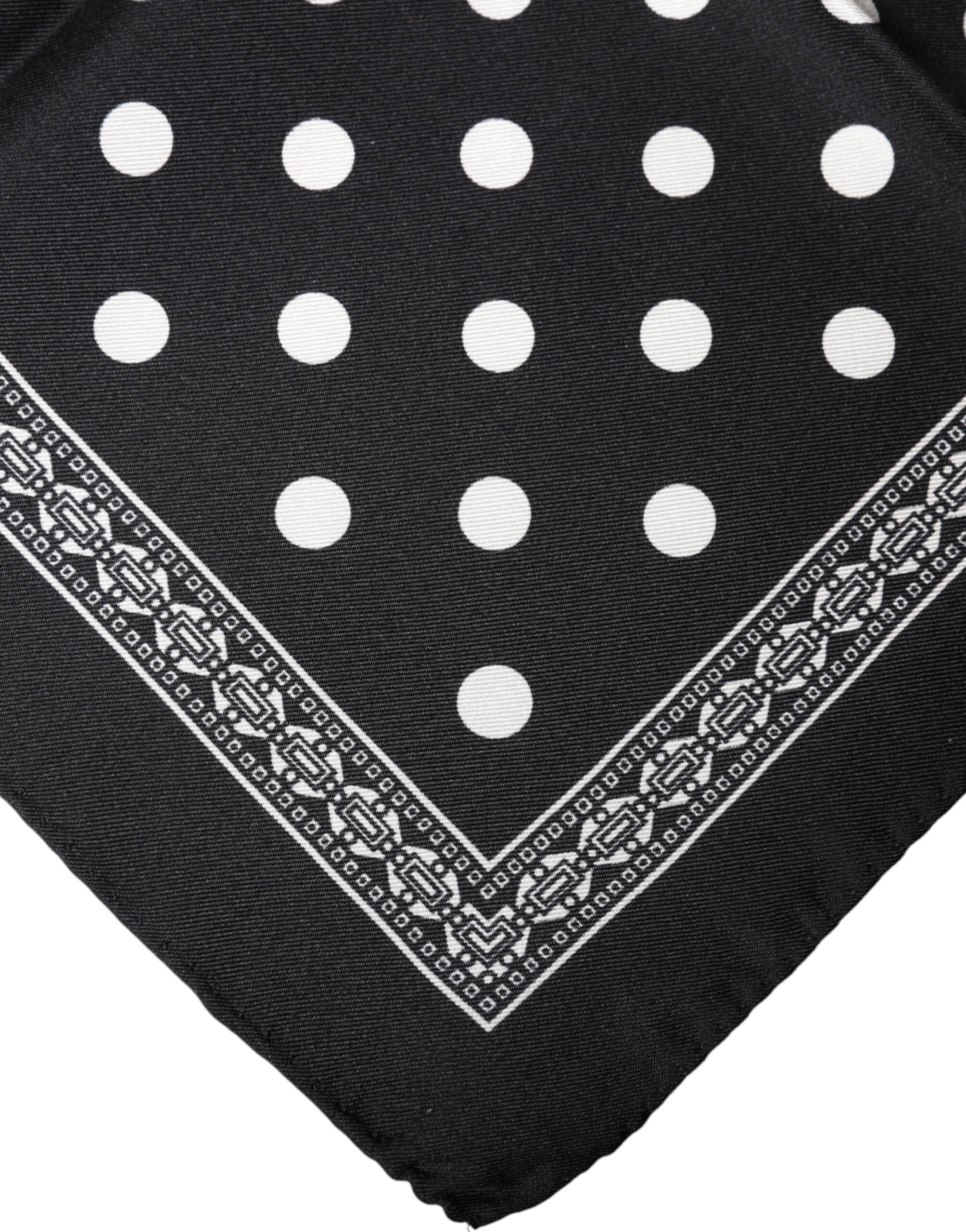 Black Polka Dot Square Handkerchief Scarf