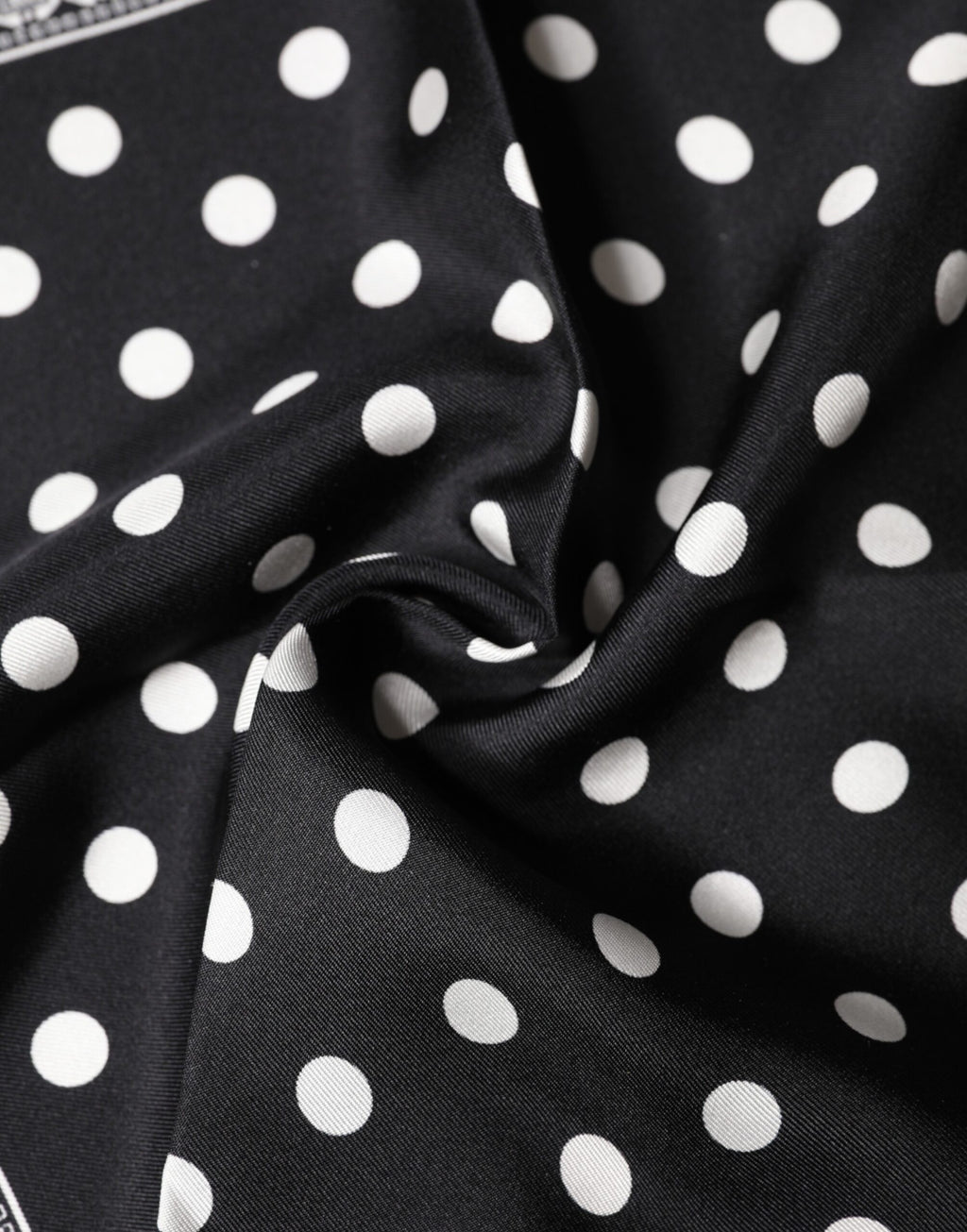 Black Polka Dot Square Handkerchief Scarf