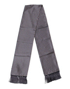 Black Patterned Fringes Neck Foulard Scarf