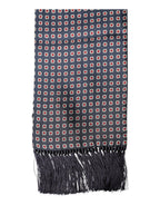 Black Patterned Fringes Neck Foulard Scarf