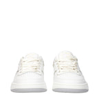 White Leather Low Top Sneakers