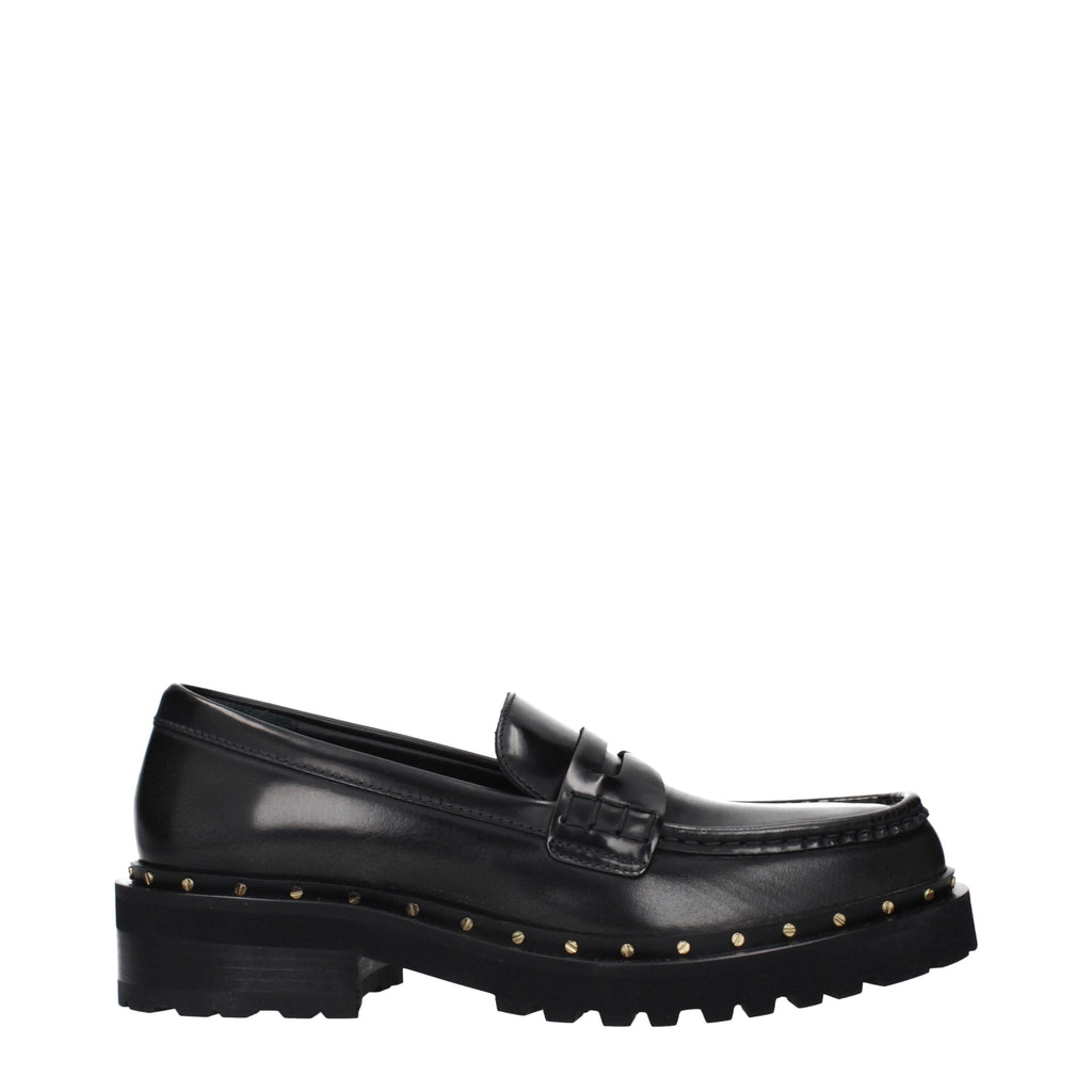 Black Leather Slip-On Loafers