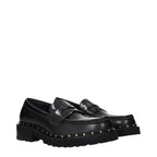 Black Leather Slip-On Loafers