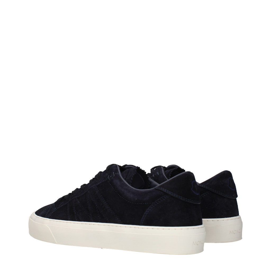 Blue Leather Low Top Sneakers