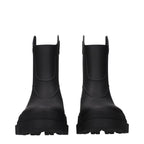 Black Cotton Ankle Boots