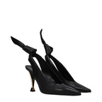 Black Leather High Heel Pumps