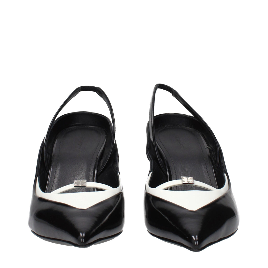 Black Leather Wedge Sandals