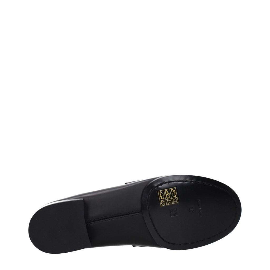 Black Leather Slip-On Loafers