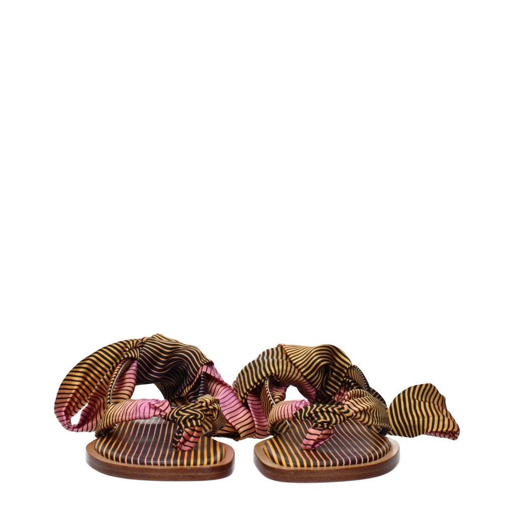 Multicolor Fabric Flip-Flop Sandals