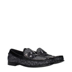 Black Fabric Slip-On Loafers