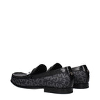 Black Fabric Slip-On Loafers