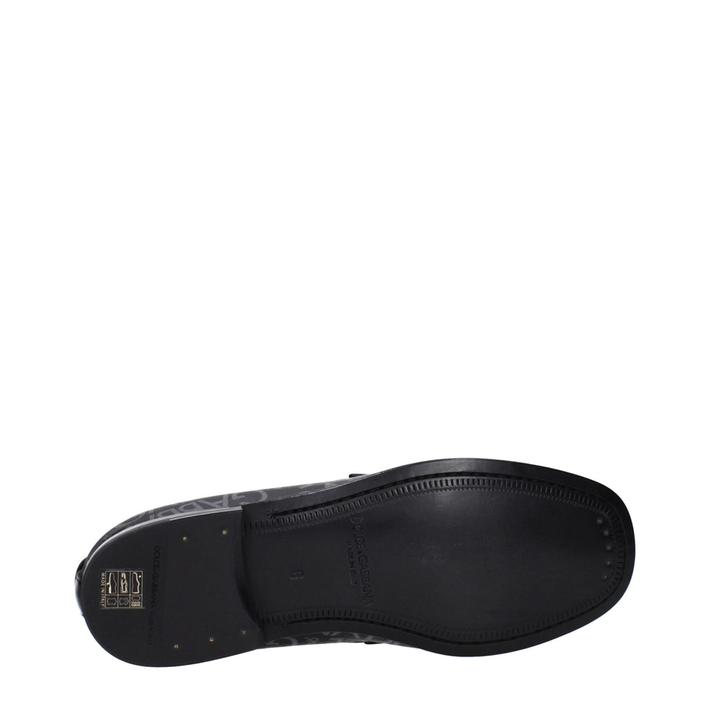 Black Fabric Slip-On Loafers