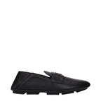 Black Leather Slip-On Loafers