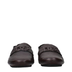 Brown Leather Slip-On Loafers