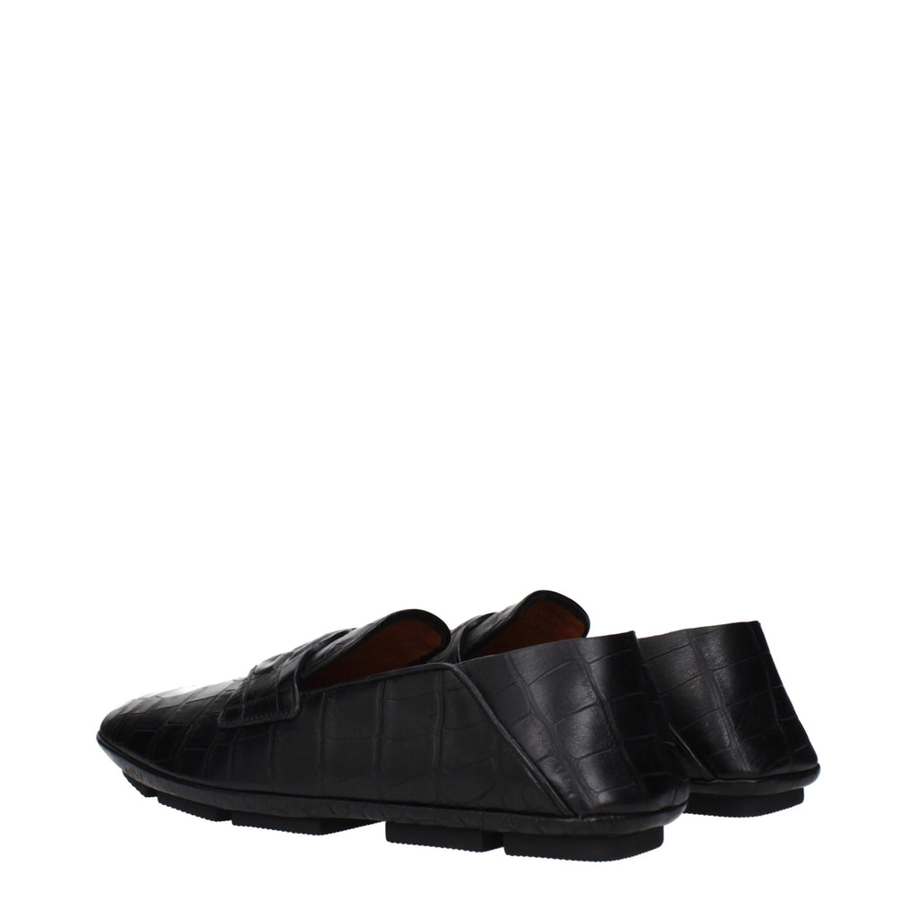 Black Leather Slip-On Loafers