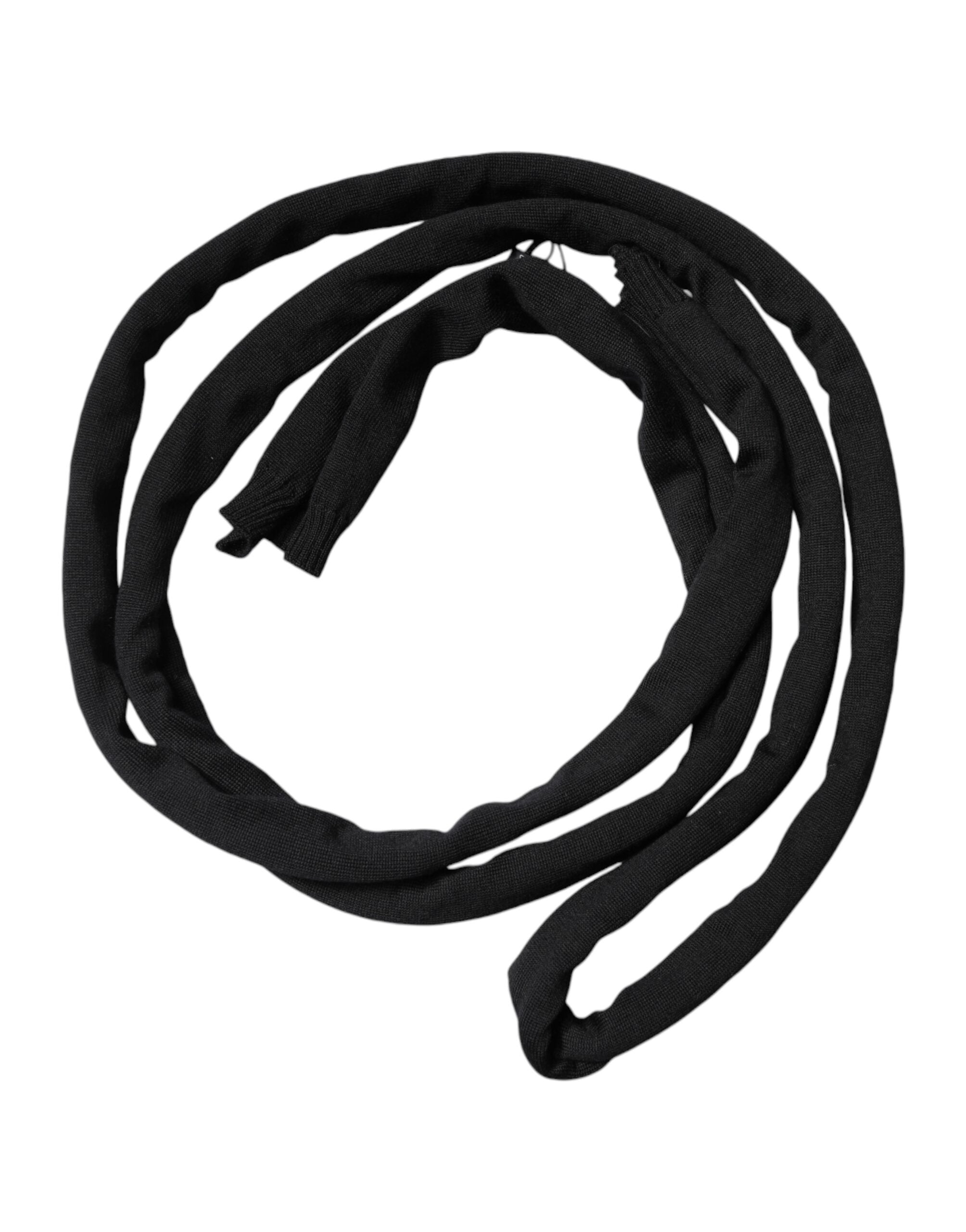 Black Wool Knitted Neck Wrap Shawl Men Scarf