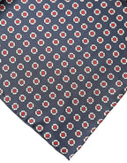 Blue Patterned Silk Square Handkerchief Scarf