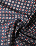 Blue Patterned Silk Square Handkerchief Scarf