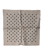 Brown Polka Dot Square Handkerchief Scarf