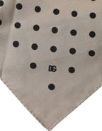Brown Polka Dot Square Handkerchief Scarf