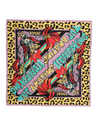 Multicolor Cartoon Square Foulard Scarf