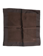 Brown Logo Silk Square Handkerchief Scarf