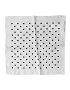 White Polka Dot Square Handkerchief Scarf