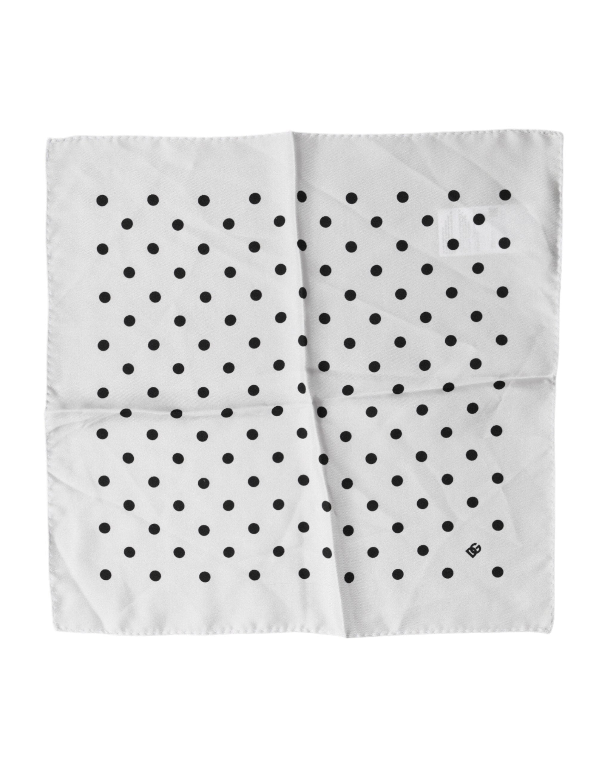 White Polka Dot Square Handkerchief Scarf