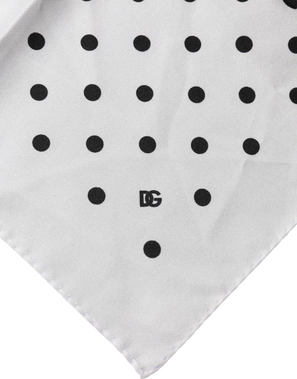White Polka Dot Square Handkerchief Scarf