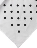 White Polka Dot Square Handkerchief Scarf