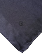 Blue Logo Silk Men Square Handkerchief Scarf