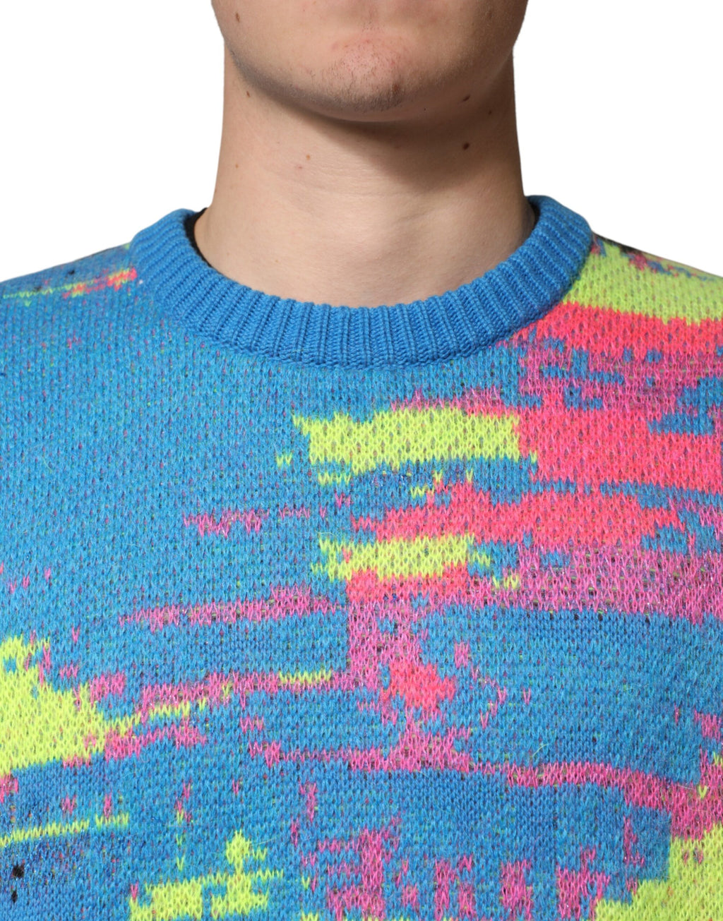 Multicolor Men Crew Neck Pullover Sweater