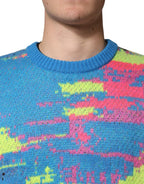 Multicolor Men Crew Neck Pullover Sweater
