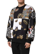 Multicolor Crown Print Sweatshirt Sweater