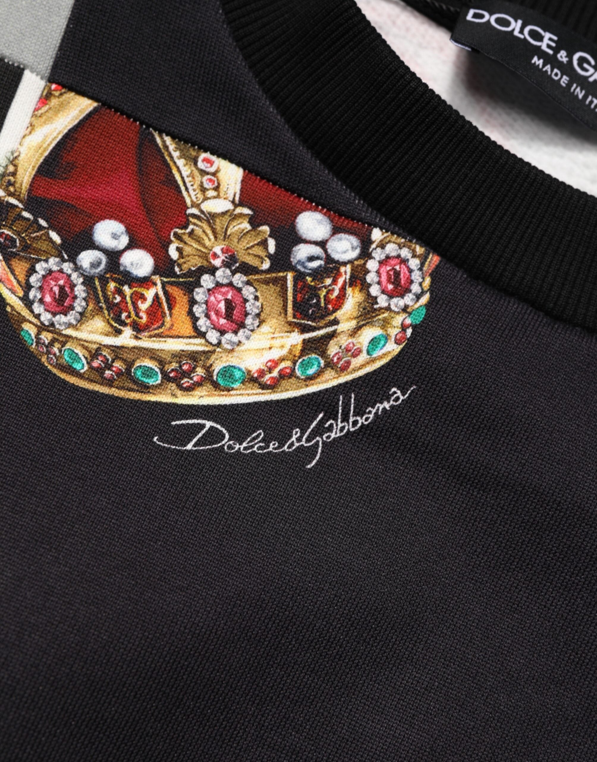 Multicolor Crown Print Sweatshirt Sweater