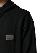 Black Full Zip Hooded Men Sweatshirt Sweater