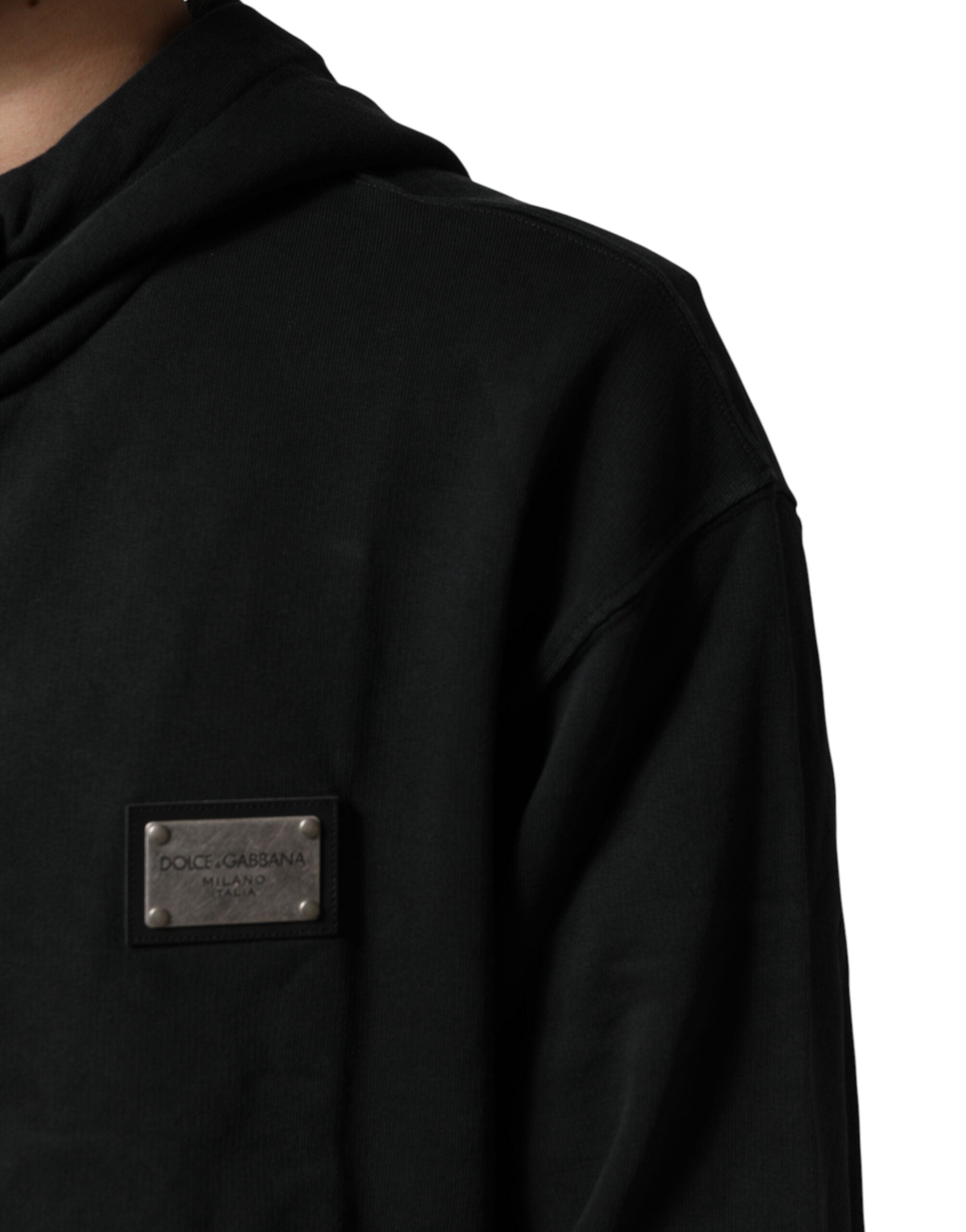 Black Full Zip Hooded Men Sweatshirt Sweater