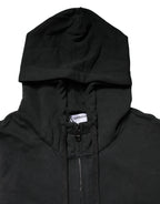 Black Full Zip Hooded Men Sweatshirt Sweater