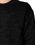 Black Monogram Crew Neck Sweatshirt Sweater