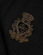 Black Crest Long Sleeve Men Pullover Sweater