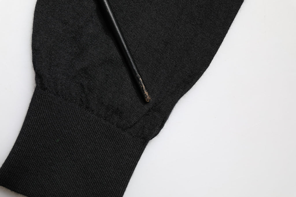 Black Cashmere V-Neck Men Pullover Sweater