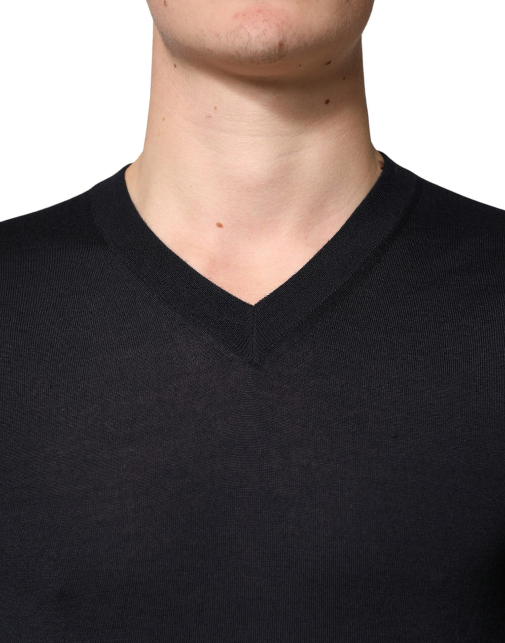 Black Cashmere V-Neck Men Pullover Sweater