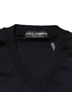Black Cashmere V-Neck Men Pullover Sweater