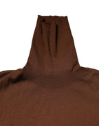 Brown Cashmere Turtle Neck Pullover Sweater