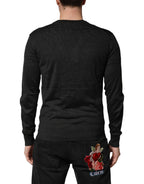 Black Cashmere Buttoned Men Cardigan Sweater
