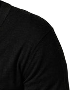 Black Cashmere Buttoned Men Cardigan Sweater