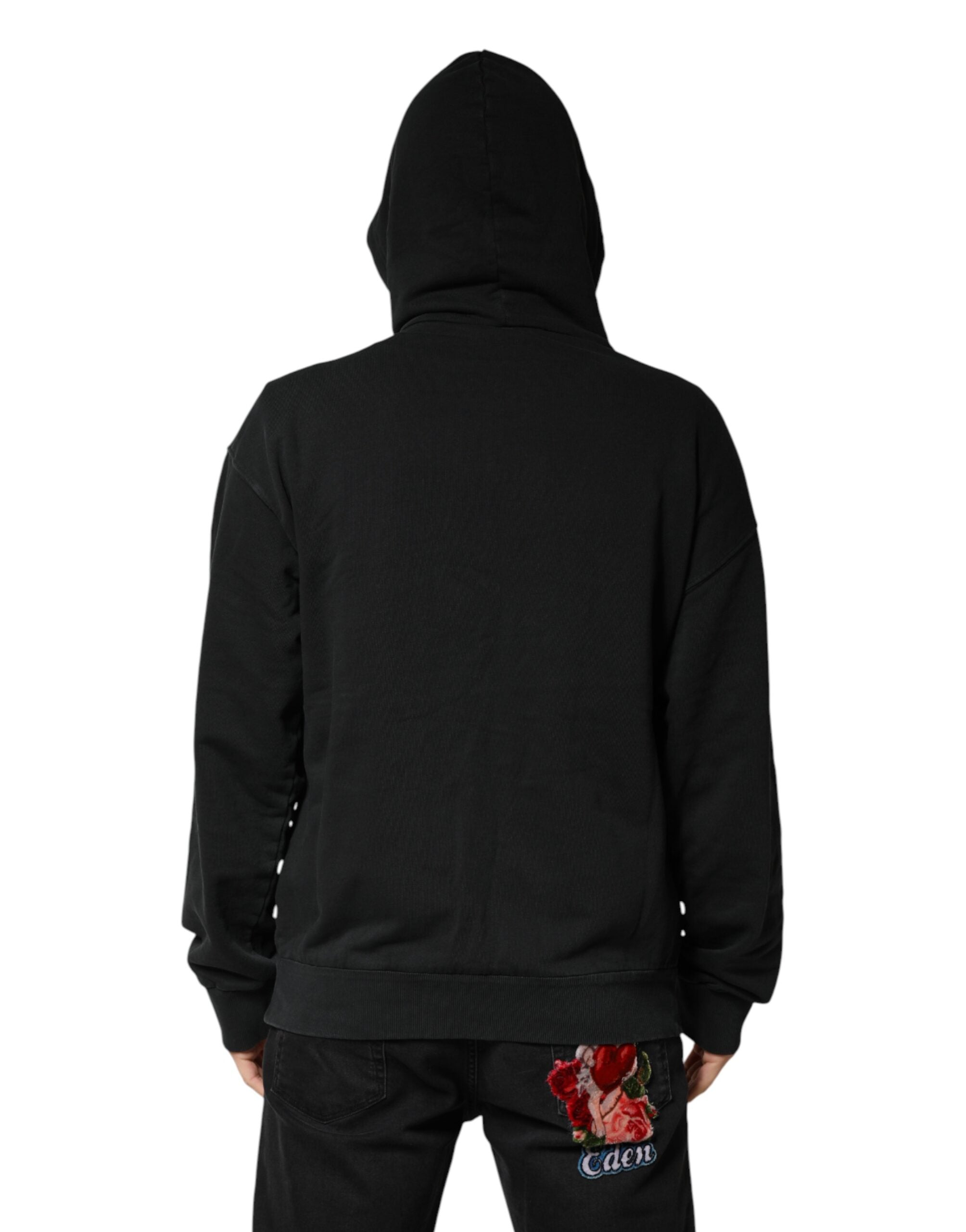Black Logo Zipped Hooded Sweatshirt Sweater