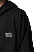 Black Logo Zipped Hooded Sweatshirt Sweater